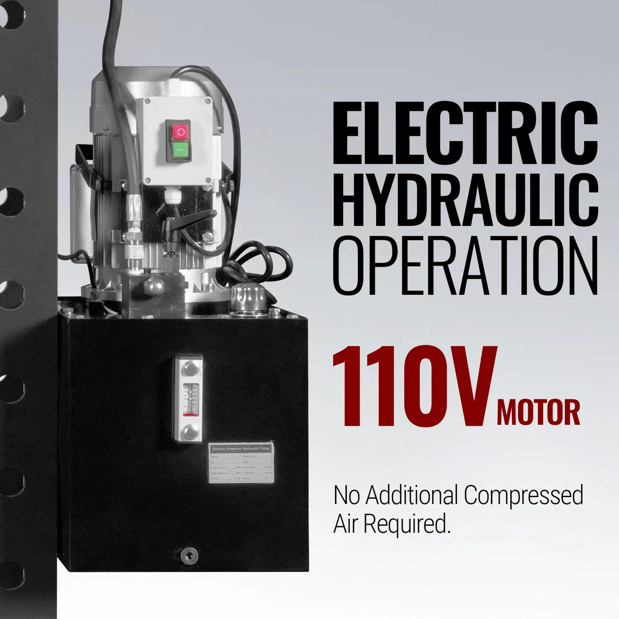 100 Ton H-Frame Electric Hydraulic Shop Press with Hand Winch, 110V Motor, Fully Welded Steel Frame, Safety Guard, HSP100E