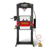 30 Ton H-Frame Air/Hydraulic Shop Press with Hand Winch & Press Pin Kit,  Fully Welded Steel Frame,  Safety Guard,  Foot Pedal Control,  HSP30