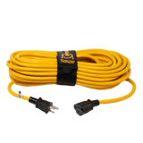 50ft Medium Duty 5-15P to 5-15R Generator Utility Power Cord With Storage Strap