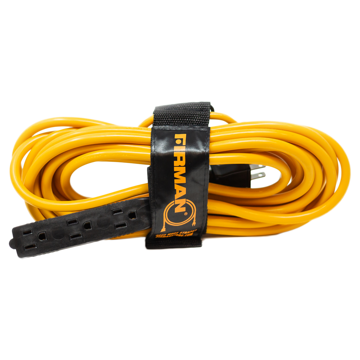25ft Medium Duty 5-15P to (3) 5-15R Generator Utility Power Cord With Storage Strap