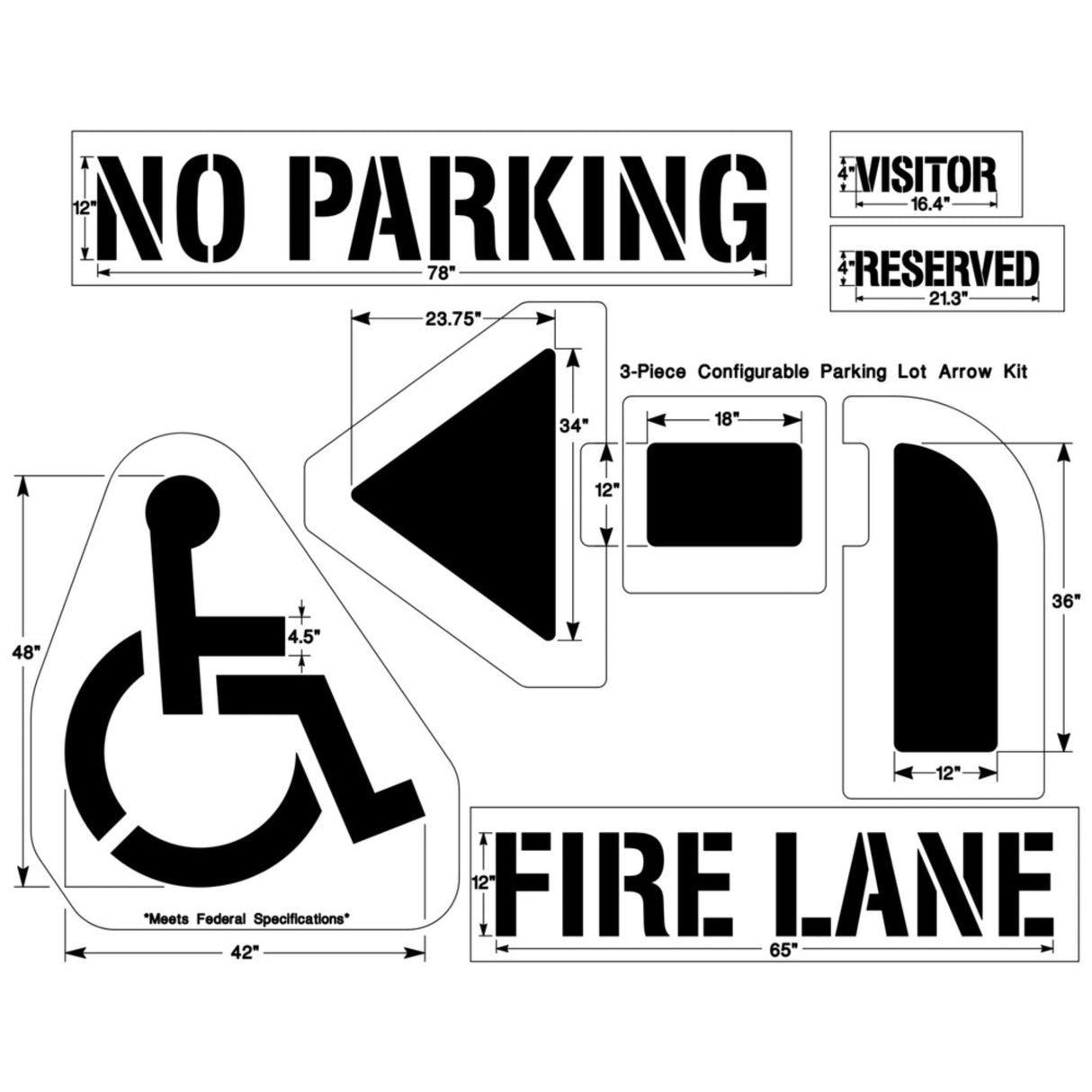 Newstripe Parking Lot Starter Stencil Kit