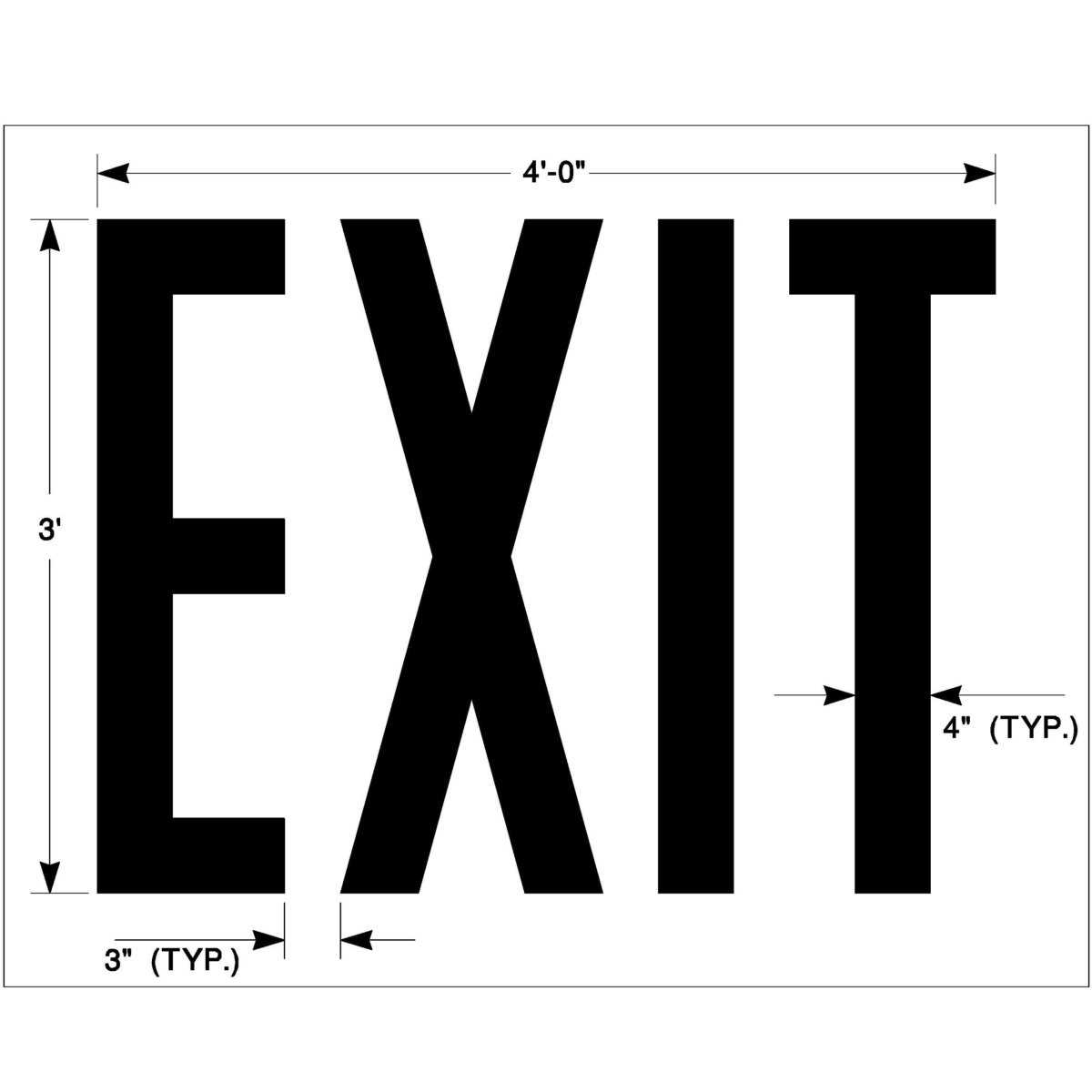 Newstripe Walmart 36 Inch EXIT Stencil