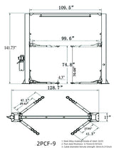 Olympic Equipment 9,000 lb Symmetric Clearfloor 2-Post Car Lift 2PCF-9