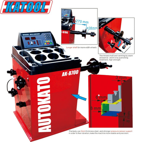 Katool KT-B700 wheel balancer shaft detail
