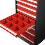 Heavy Duty Modular Drawer Cabinet - 9 Drawer,  59" H x 28.5" W x 28.5" D Tool Storage Organizer,  Steel Construction