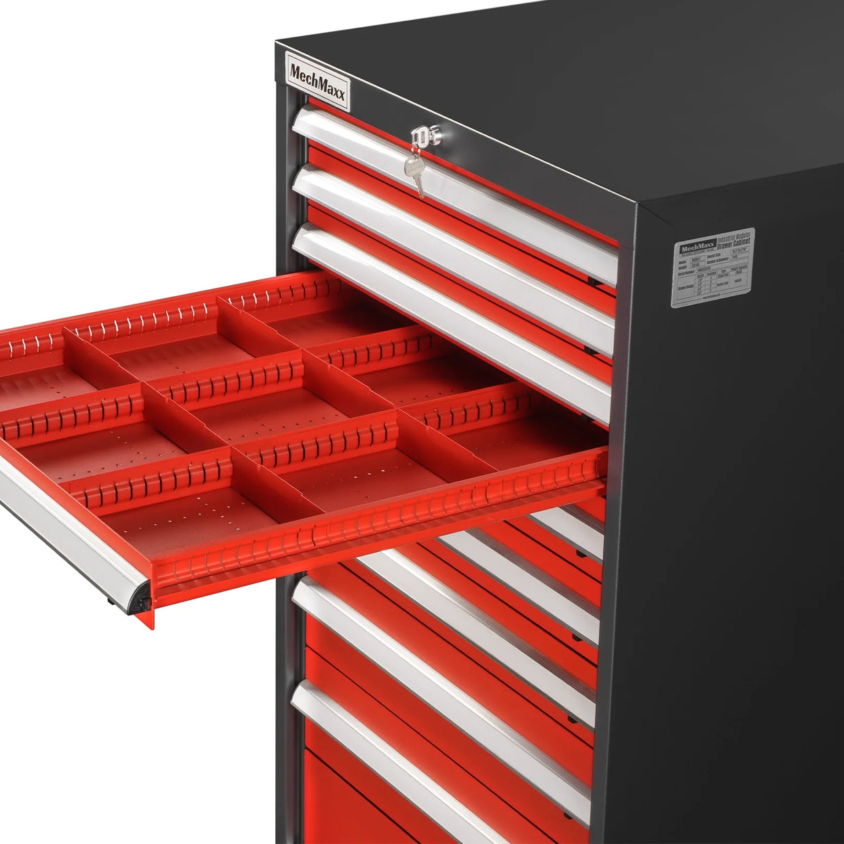 Heavy Duty Modular Drawer Cabinet - 11 Drawer,  59" H x 28.5" W x 28.5" D Tool Storage Organizer,  Steel Construction