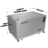 207 Gal / 785L Heavy Duty Industrial Ultrasonic Parts Washer, 28kHz 96 Transducers, Oil Skimmer, SS304 Tank, 22kW Heater, 208–240V 3 Phase Power