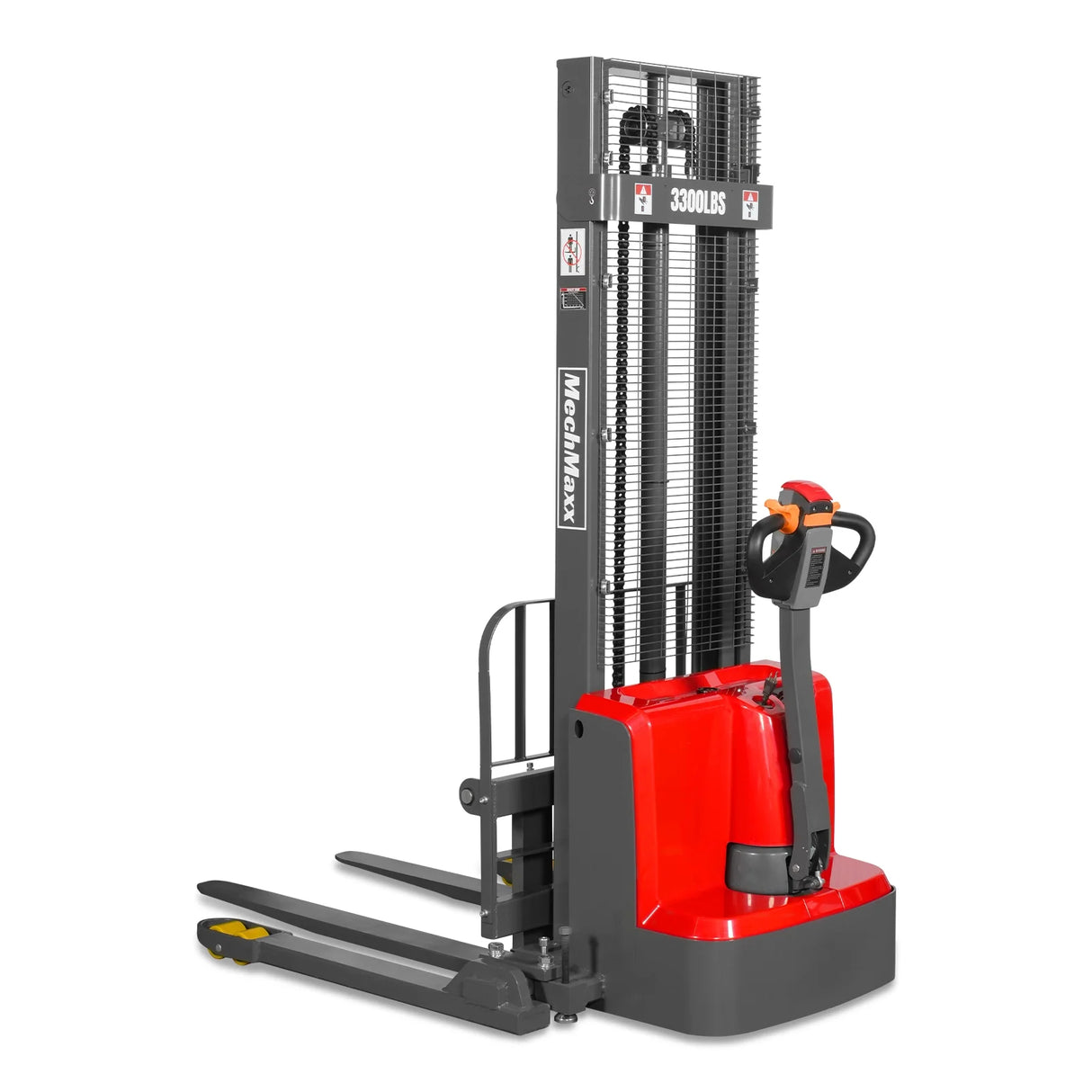 3300lbs Electric Straddle Stacker,  118" Lift,  Adjustable Legs & Forks,  F33-118SLA