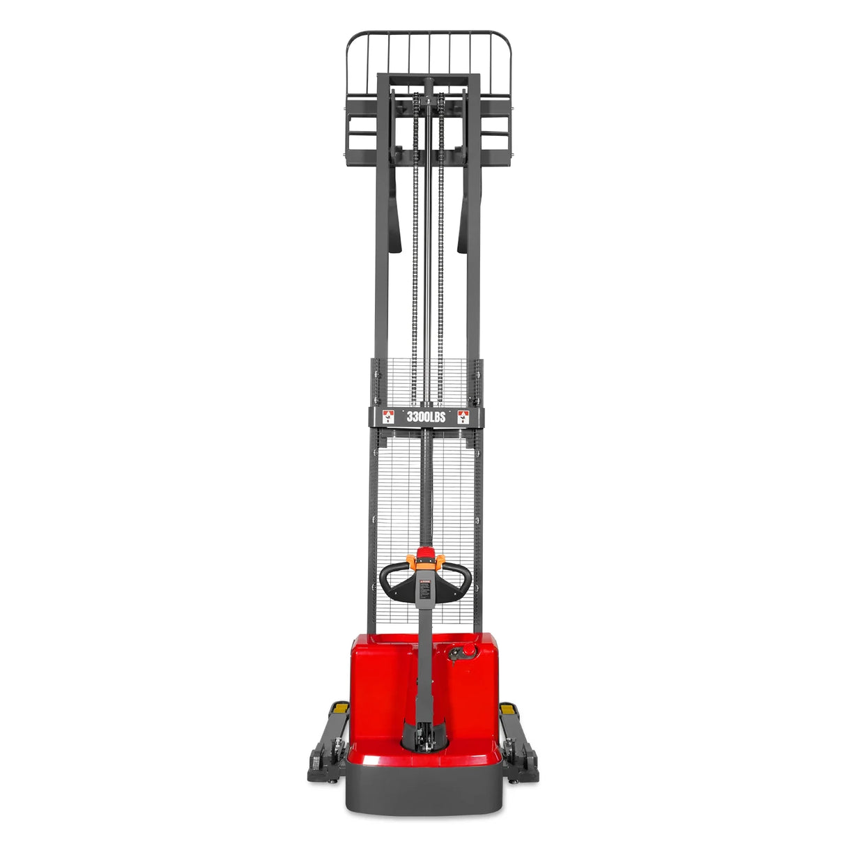 3300lbs Electric Straddle Stacker,  118" Lift,  Adjustable Legs & Forks,  F33-118SLA