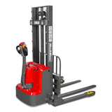 3300lbs Electric Straddle Stacker,  98" Lift,  Adjustable Legs & Forks,  F33-98SLA