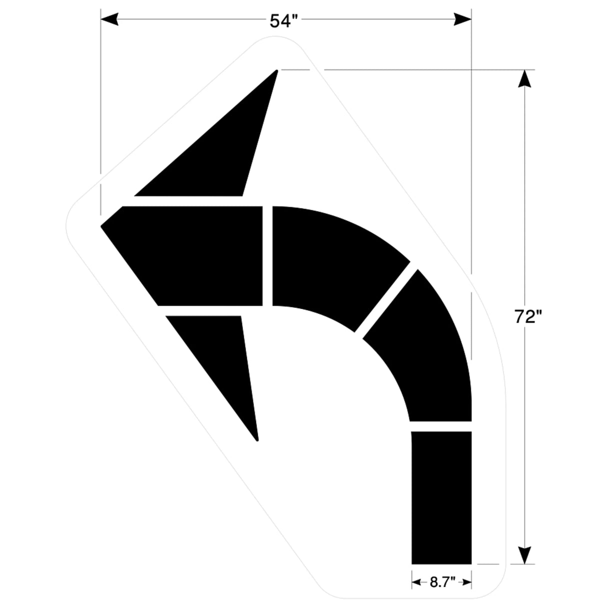 Newstripe Curved Arrow Stencils