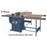 Oliver Machinery 12” 3 Phase 7.5 HP Professional Heavy-Duty Table Saw with 52” Rails with side table - 4045.004-A001