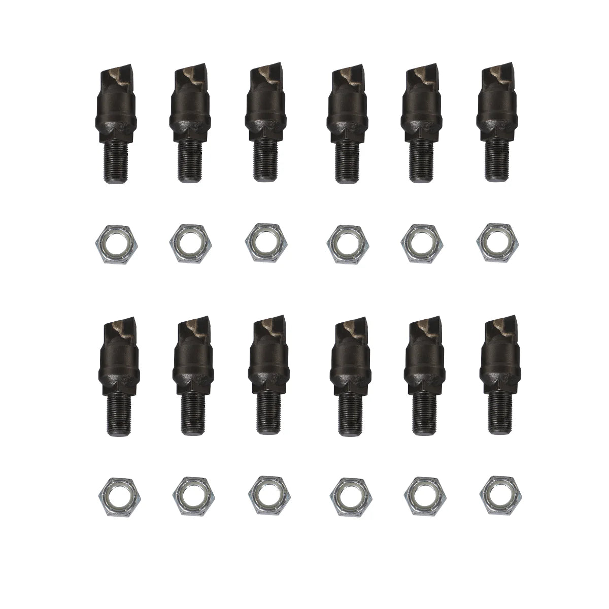 (1 Pack / 12 Pcs) Teeth and Nuts for Stump Grinder SG24; SG24PRO; SG28; SG30PRO; SG61, (SKU: 150151;150151G;150181;150181G;150182;150182G;150183;150183G;150501; 150602)