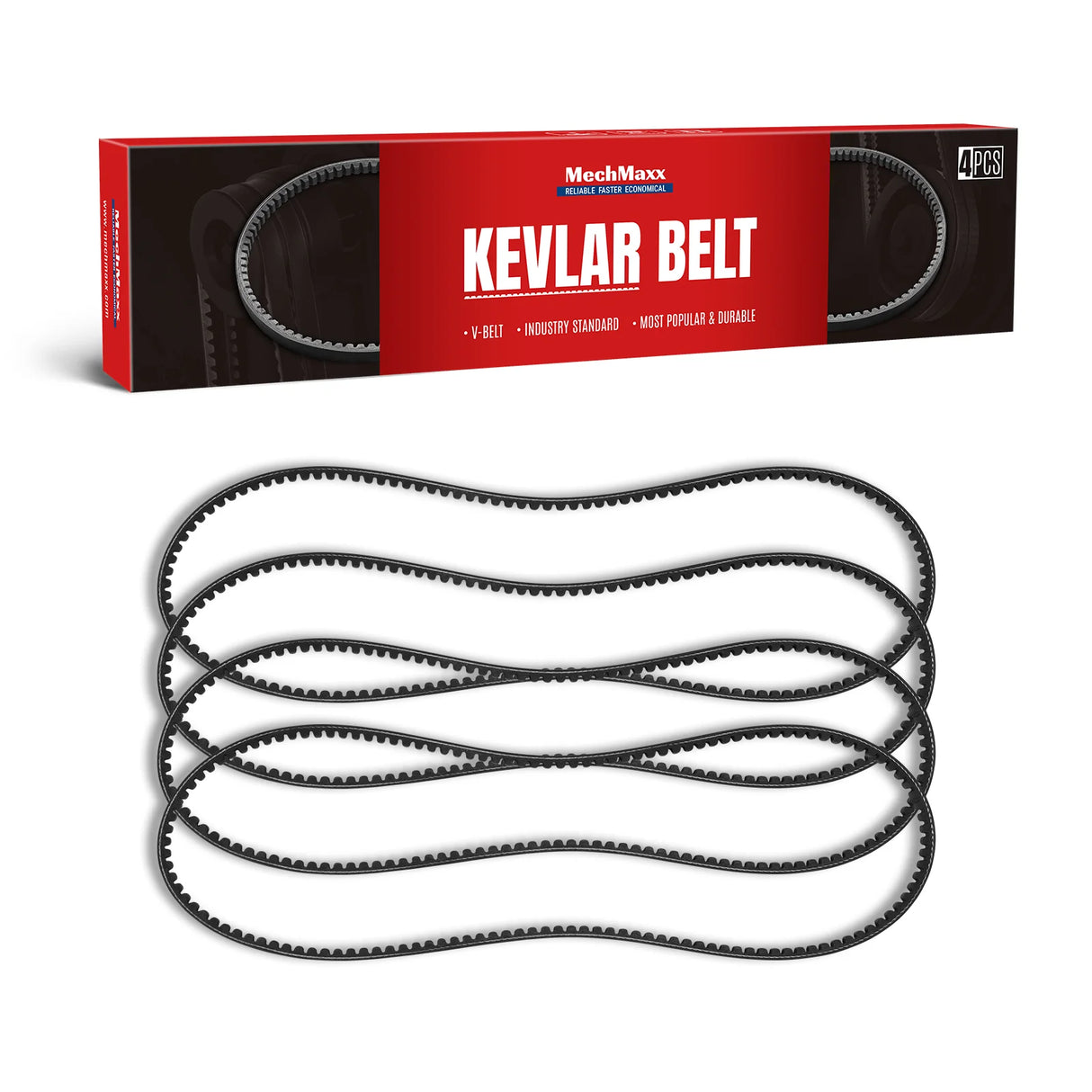 MechMaxx ( 1 Pack / 4 Pcs ) Kevlar V-belts for Honda Wood Chipper B200, (SKU: 110811）