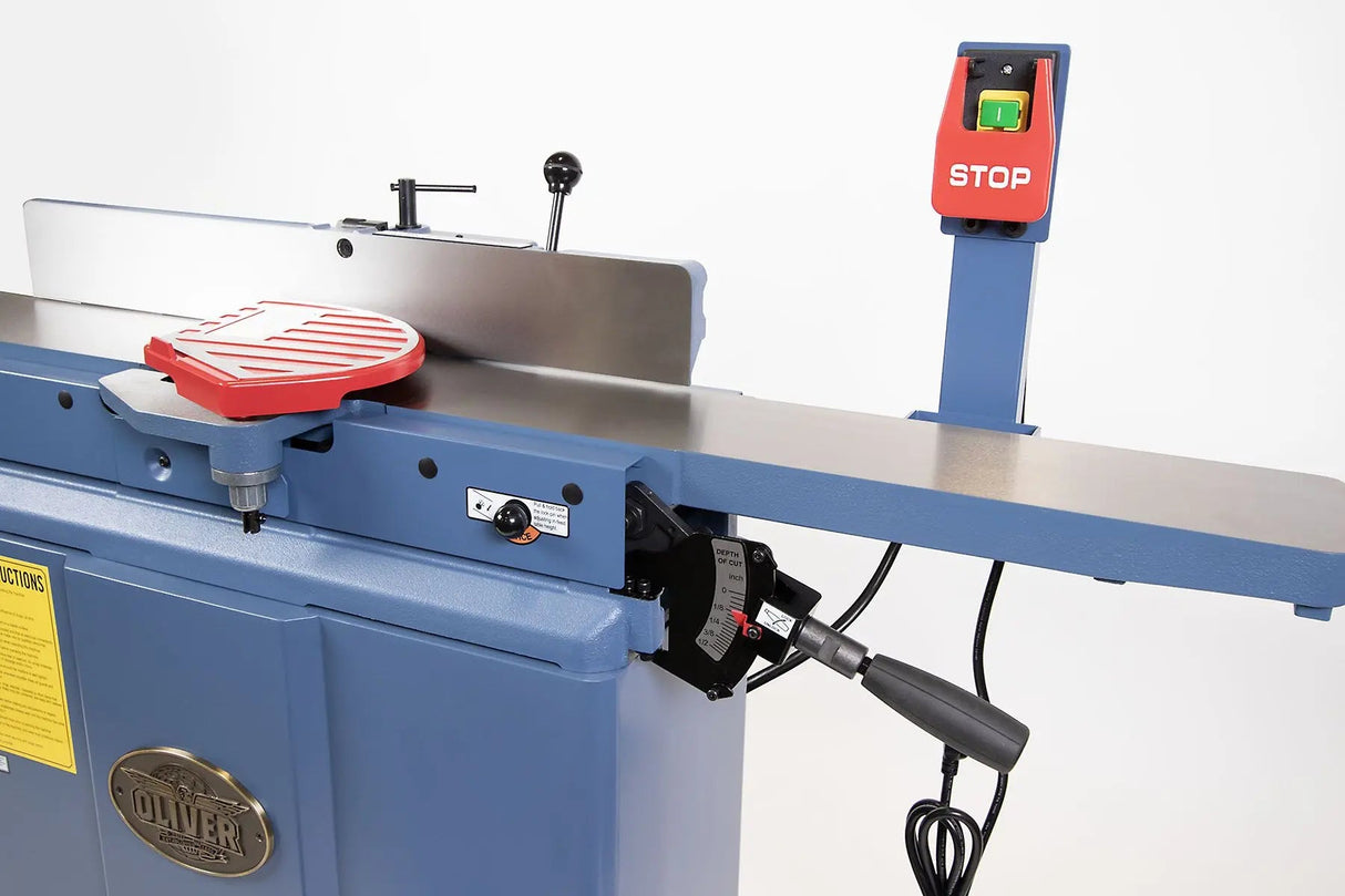 Oliver Machinery 1.5HP Single Phase 6" Parallelogram Jointer with 4 Sided Insert Helical Cutterhead 4225 - Backorder to July
