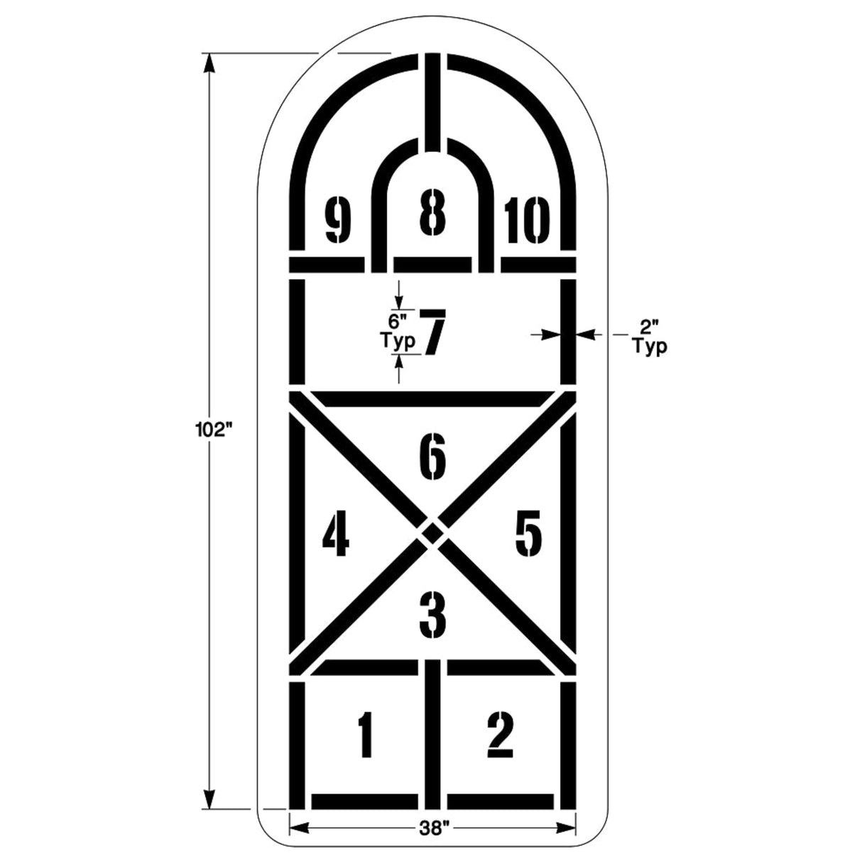 Newstripe Arched Hopscotch Playground Stencil
