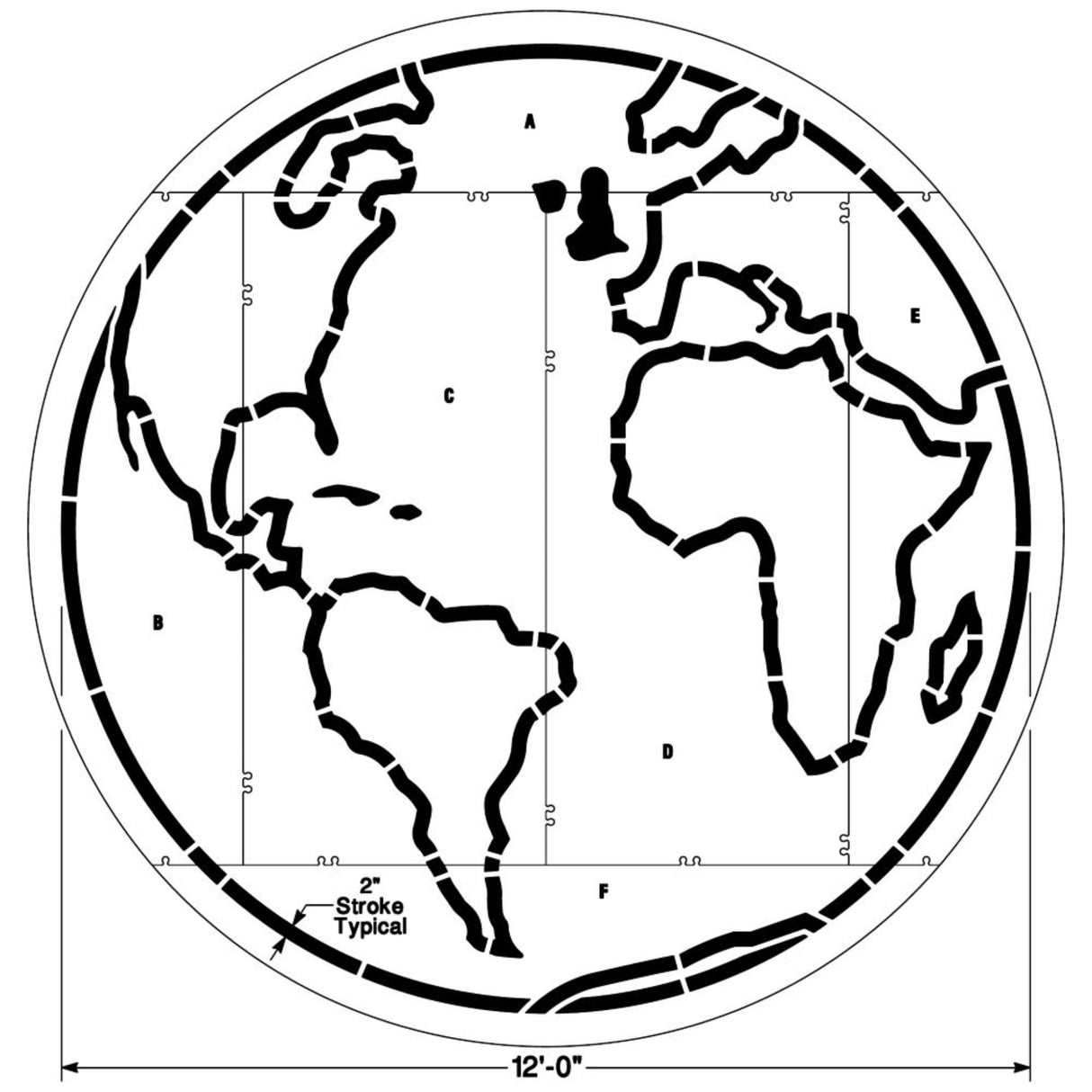 Newstripe World Map Stencil