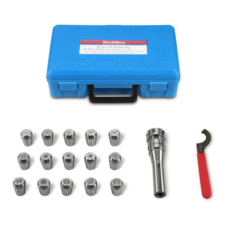Set of 15 pcs Collets 1/16"-5/8" mm, with Holder ER25 R8 (INCH TYPE) for SKU: 500200 | Model: VM18L SKU: 500201 |