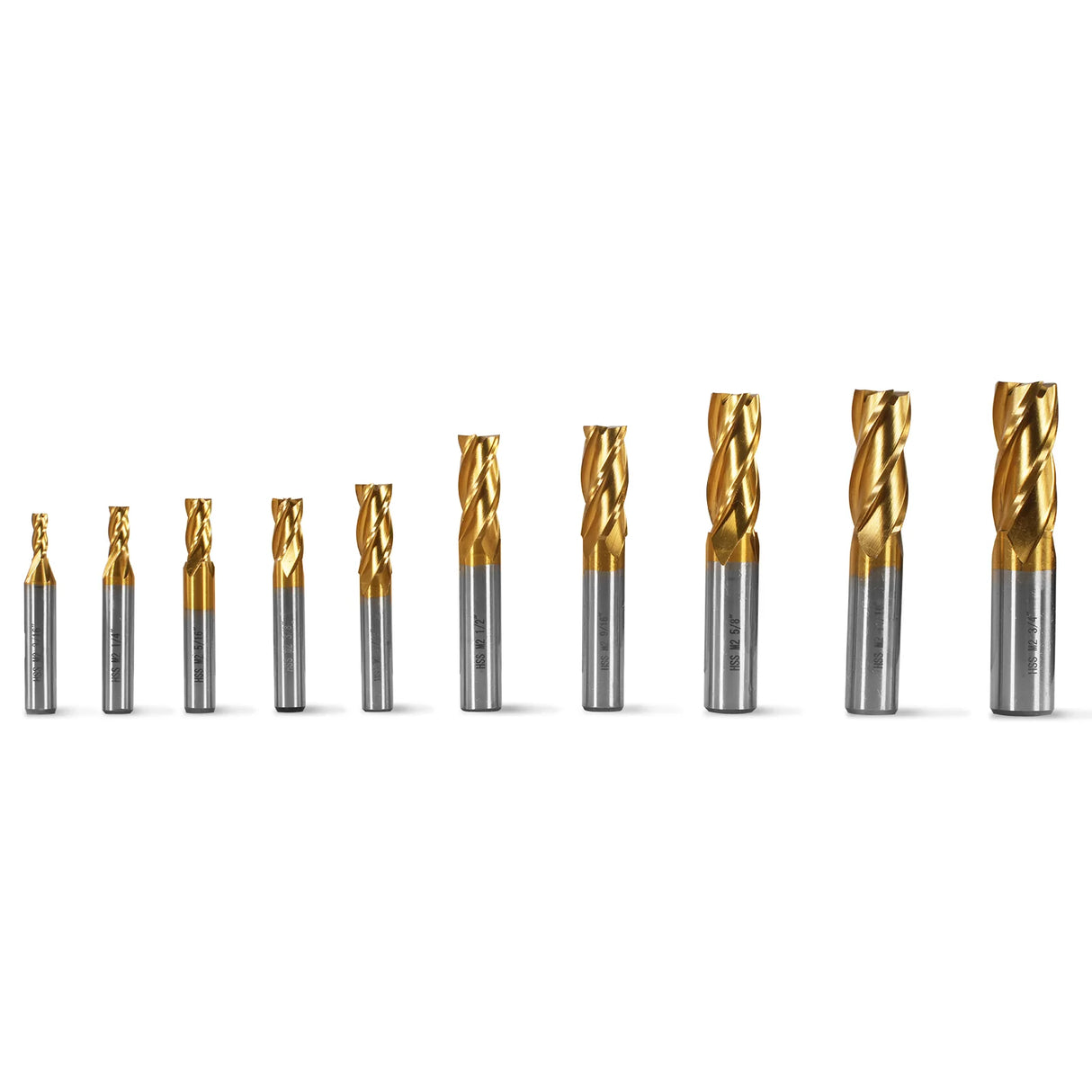 20PCS HSS END MILLS SET for SKU: 500200 | Model: VM18L SKU: 500201 | Model: VM18LD SKU: 500202 | Model: VM25L SKU: 500203 | Model: VM25LD SKU: 500204 | Model: VM32L SKU: 500205 | Model: VM32LD