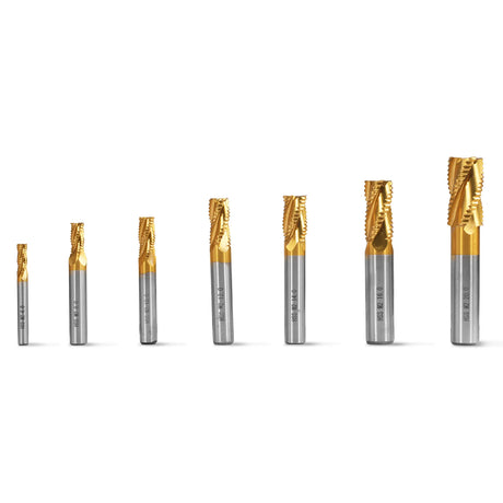7PCS HSS END MILLS SET for SKU: 500200 | Model: VM18L SKU: 500201 | Model: VM18LD SKU: 500202 | Model: VM25L SKU:
