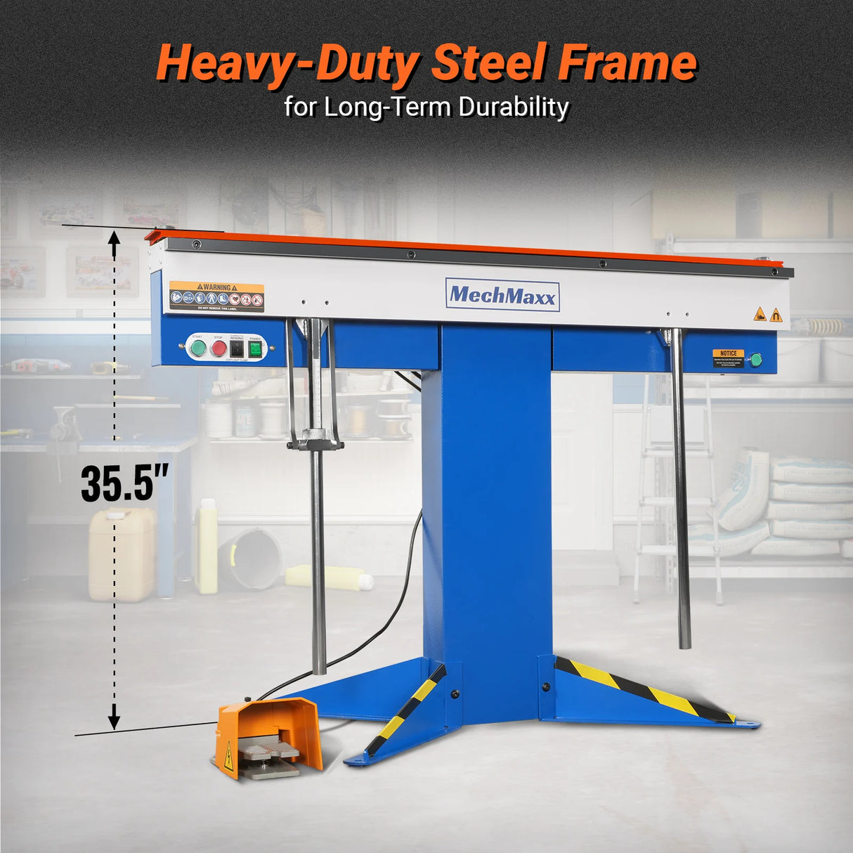 MechMaxx 48'' Industrial Magnetic Pan and BOX Heavy Duty Sheet Metal Brake 20 Gauge Capacity Shear Press Brake,  MSMB1250E