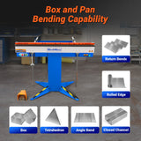 MechMaxx 48'' Industrial Magnetic Pan and BOX Heavy Duty Sheet Metal Brake 20 Gauge Capacity Shear Press Brake,  MSMB1250E