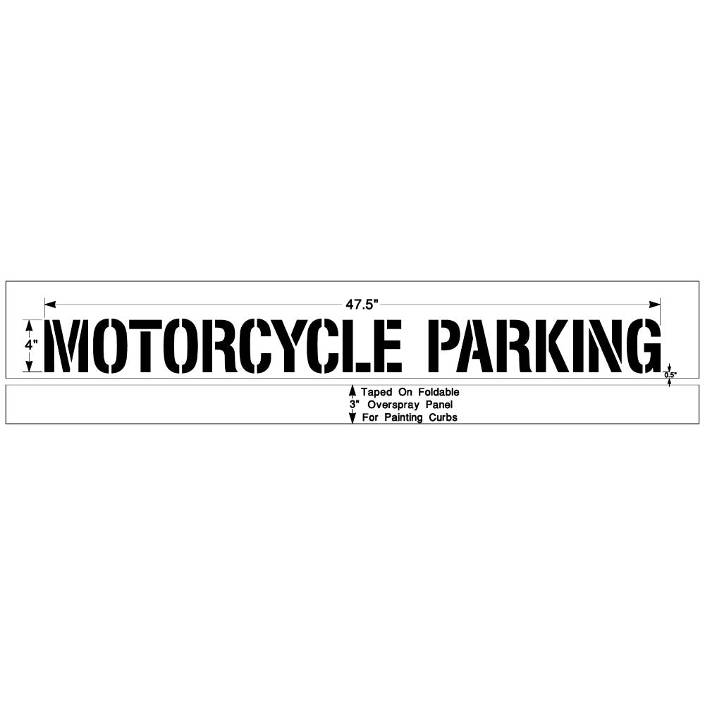 Newstripe 4 in MOTORCYCLE PARKING Stencil