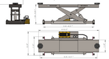 Olympic Equipment 7,000 lb Center Bridge Jack for Open-Front Alignment Lifts 4PHDA-RJ