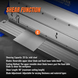 MechMaxx 40-inch 3-in-1 Pan and Box Brake – Slip Roll, Shear, Bending Machine for Sheet Metal, 20 Gauge Mild Steel, Adjustable Fingers, Heavy Duty, Metalworking, Fabrication, Rolling, Bending MMCB4020