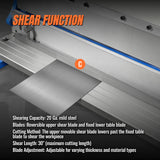 MechMaxx 30-inch 3-in-1 Pan and Box Brake – Slip Roll, Shear, Bending Machine for Sheet Metal, 20 Gauge Mild Steel, Adjustable Fingers, Heavy Duty, Metalworking, Fabrication, Rolling, Bending MMCB3016