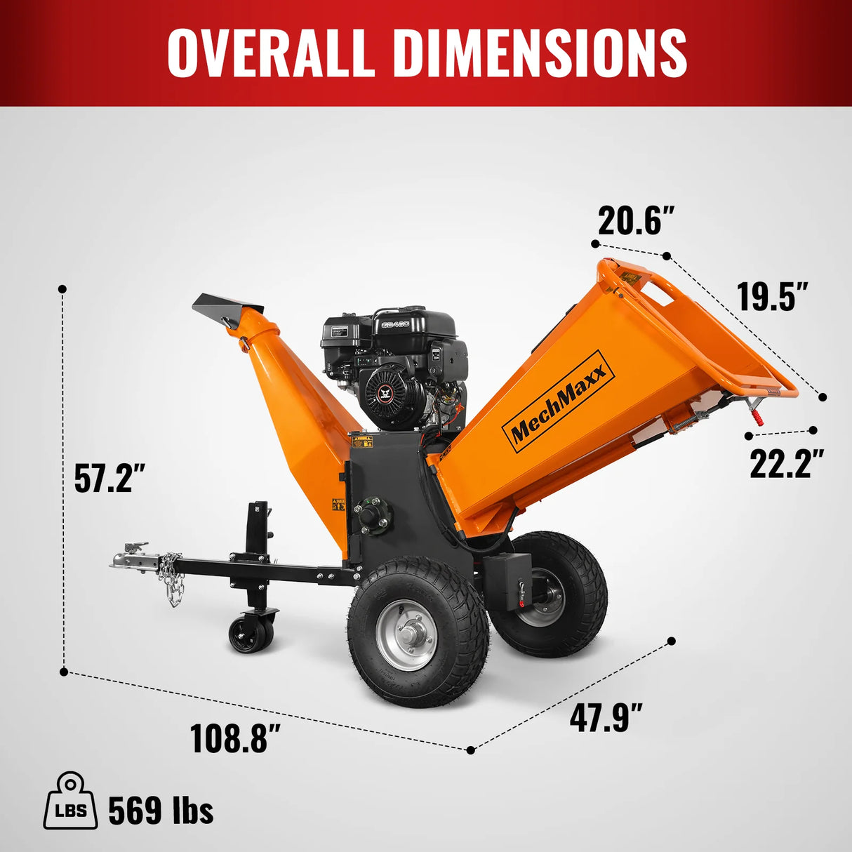 MechMaxx 6 inch E-start ZONSEN 420cc 13.4hp Gasoline Engine Powered Drum Wood Chipper ,  P4206
