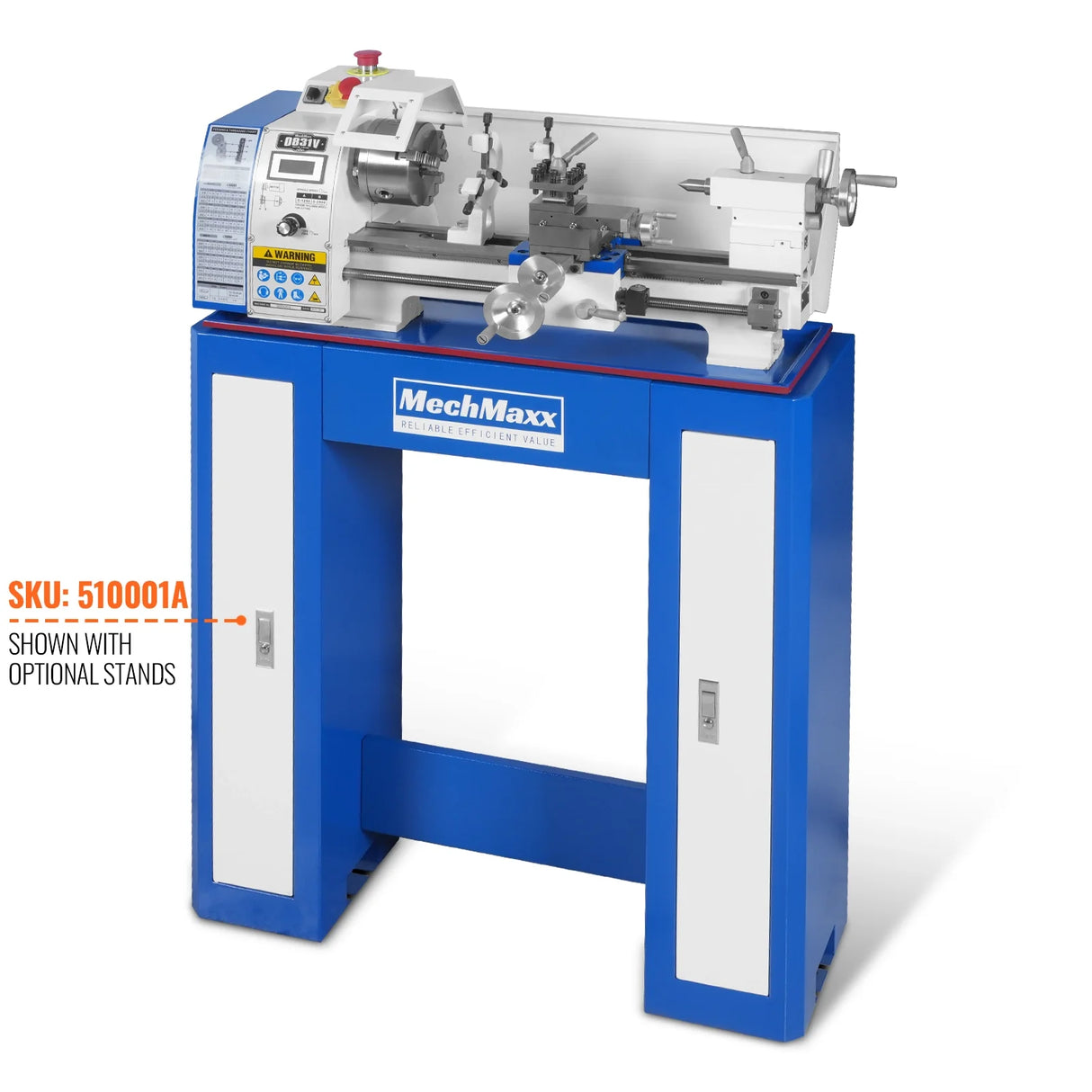 MechMaxx 1.5‘’ Spindle Bore Metal Lathe Machine 8'' x 16''  0-2500 RPM Variable Speed Metal Working Machine Small Lathe without Stand 0831V (3.0)