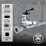 MechMaxx 13" x 40" Industrial Heavy Duty Bench Metal Lathe 2HP/1500W Metal Working Lathe High Precision 70-2000 RPM Variable Speed with Four-axis sliding system 1340G