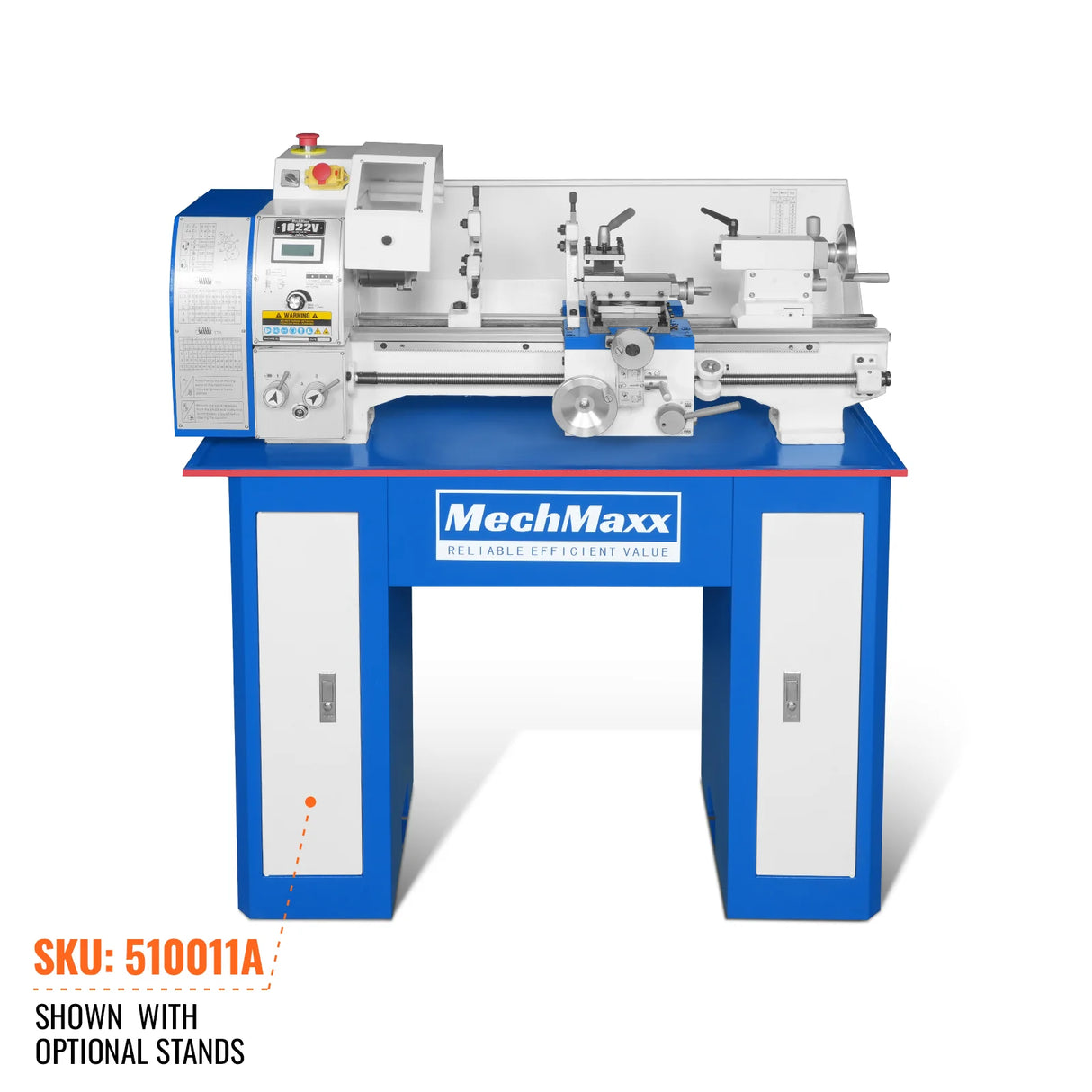 MechMaxx 10'' x 22'' Industrial Metal Lathe Machine High Precision Benchtop 1.5HP Brushless Motor 0-2000 RPM Variable Speed Metal Working Machine Small Lathe without Stand 1022V