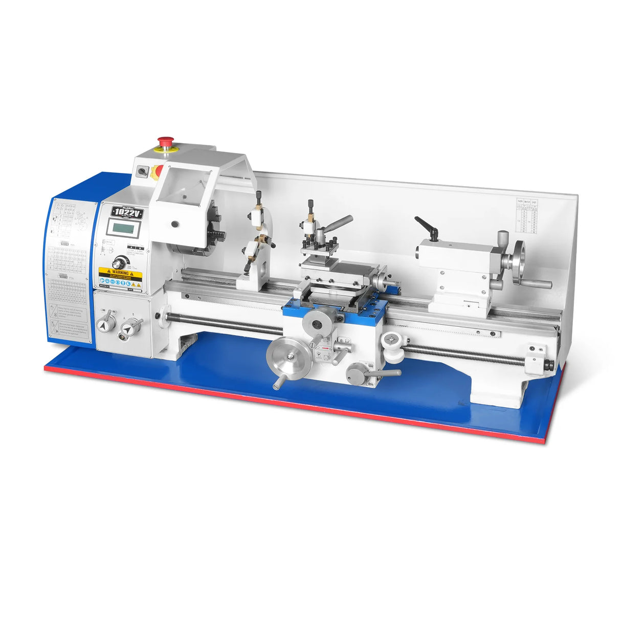 MechMaxx 10'' x 22'' Industrial Metal Lathe Machine High Precision Benchtop 1.5HP Brushless Motor 0-2000 RPM Variable Speed Metal Working Machine Small Lathe without Stand 1022V