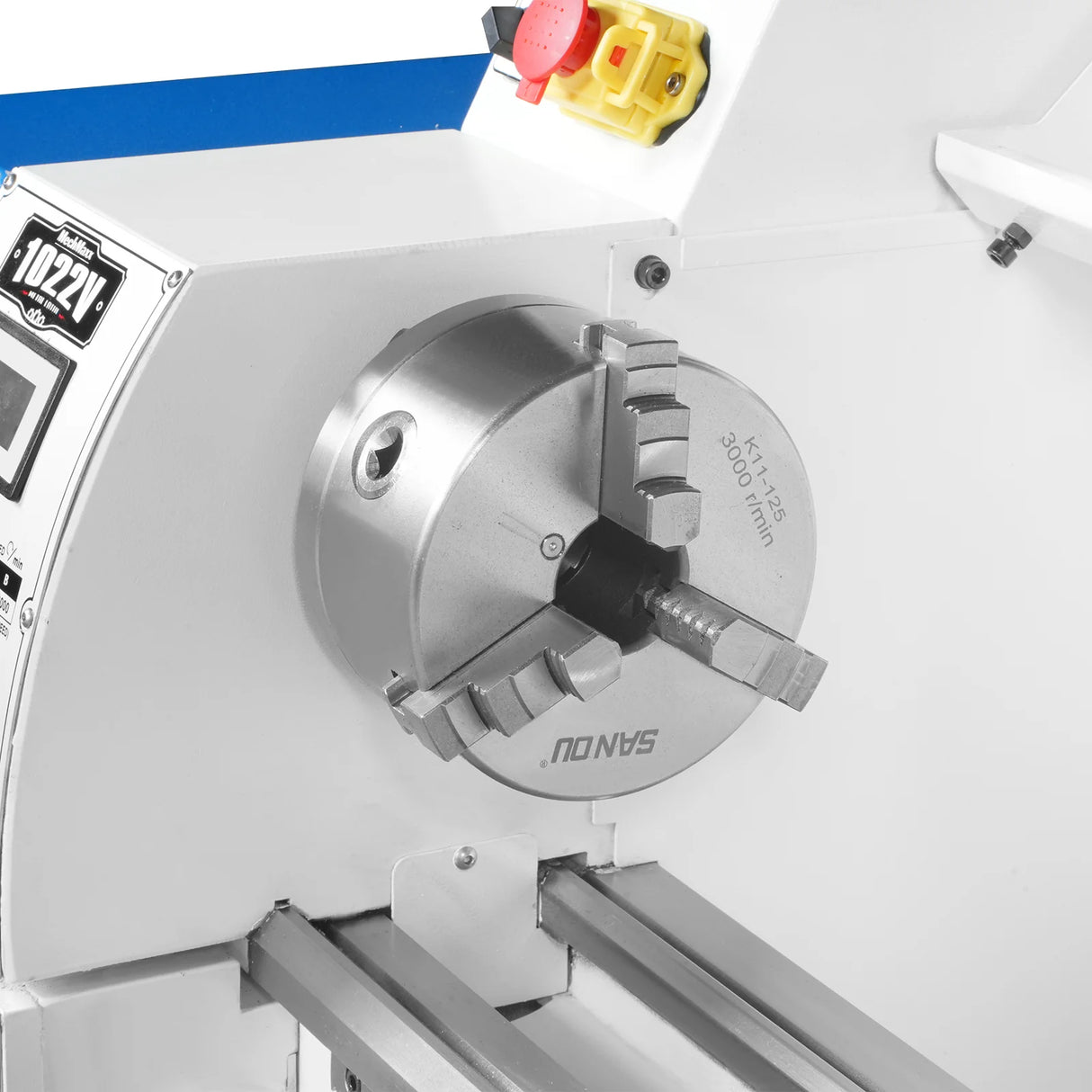 MechMaxx 10'' x 22'' Industrial Metal Lathe Machine High Precision Benchtop 1.5HP Brushless Motor 0-2000 RPM Variable Speed Metal Working Machine Small Lathe without Stand 1022V