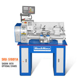 MechMaxx 10'' x 22'' Industrial Metal Lathe Machine with DRO High Precision Benchtop 1.5HP Brushless Motor 0-2000 RPM Variable Speed Metal Working Machine Small Lathe without Stand 1022VD