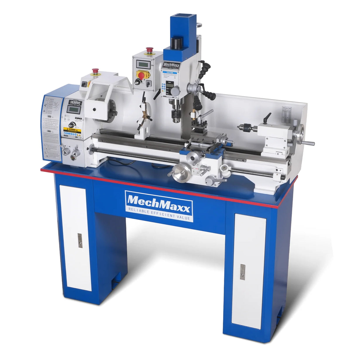 MechMaxx 1.5 HP 10'' x 30'' Combination Lathe Milling Drilling Machine, 1.5'' Spindle Bore, 0-2000 RPM Variable Speed, High Precision Benchtop Lathe for Metalworking – Without Stand 1030VC