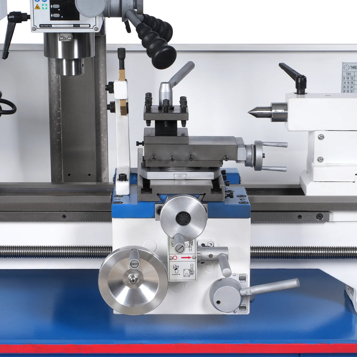 MechMaxx 1.5 HP 10'' x 30'' Combination Lathe Milling Drilling Machine, 1.5'' Spindle Bore, 0-2000 RPM Variable Speed, High Precision Benchtop Lathe for Metalworking – Without Stand 1030VC