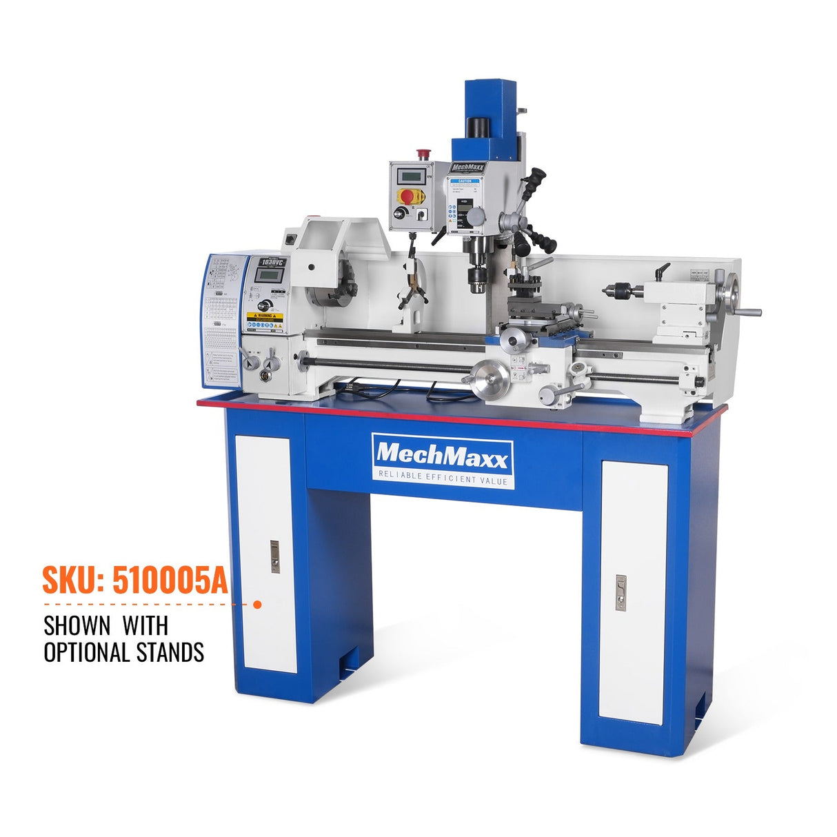 MechMaxx 2 HP 11'' x 30'' Combination Lathe Milling Drilling Machine Brushless Motor, 1.5'' Spindle Bore, 0-2000 RPM Variable Speed, High Precision Benchtop Lathe for Metalworking – Without Stand 1130VC
