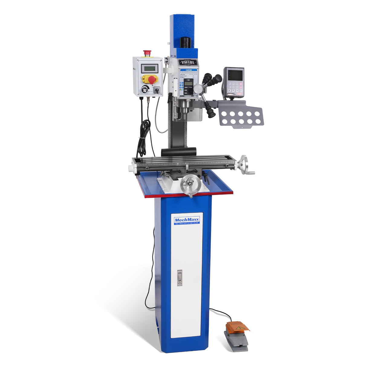 MechMaxx 6"x20'' Benchtop Mill Drill Machine with DRO Brushless Motor, Variable Speed, R8 Spindle, 1 HP, 110V, Compact Milling Drilling Tool for Garage Shop, DIY Metalworking without Stand VM18LD
