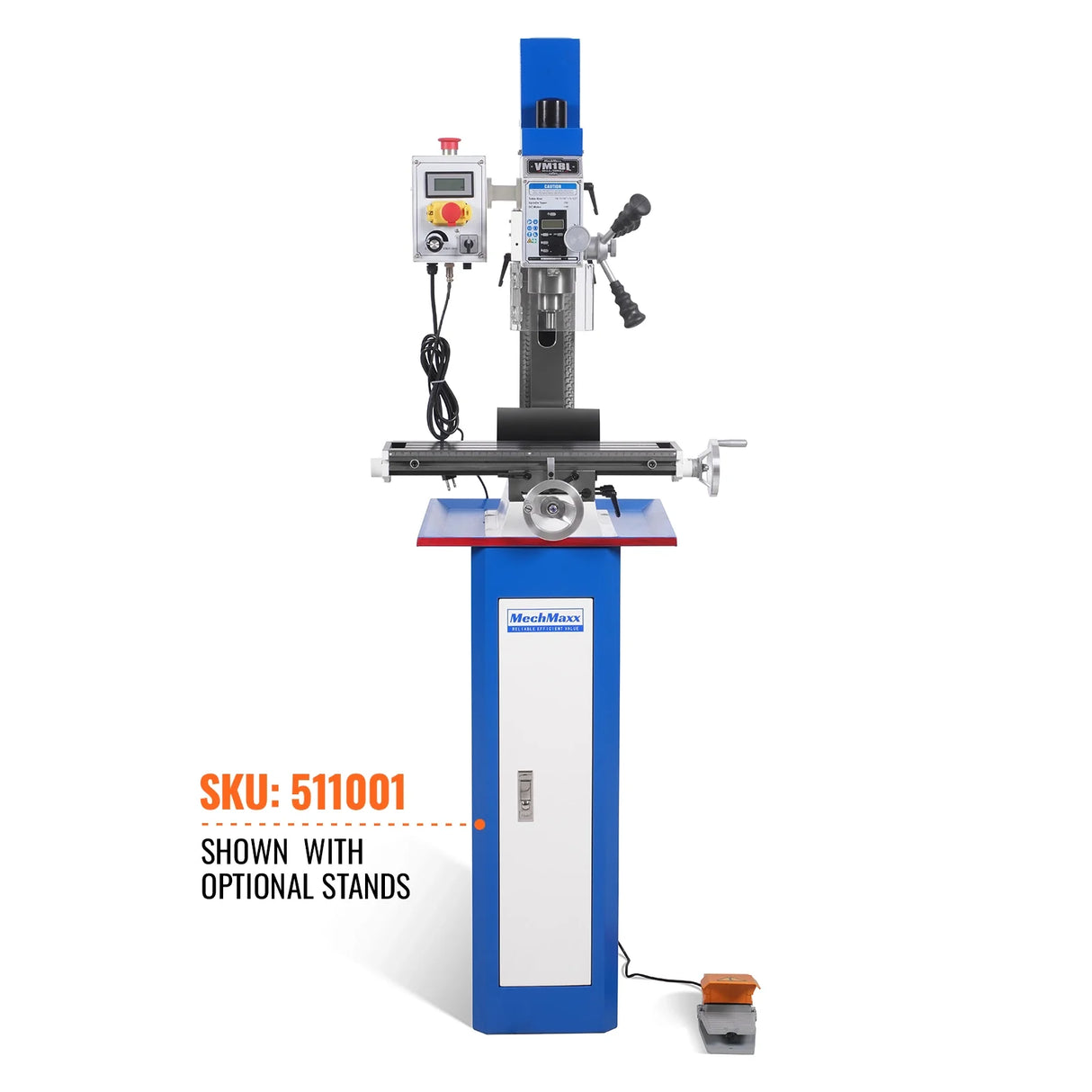 MechMaxx 6"x20'' Benchtop Mill Drill Machine, Variable Speed, R8 Spindle, 1 HP, 110V, Brushless Motor Compact Milling Drilling Tool for Garage Shop, DIY Metalworking without Stand VM18L