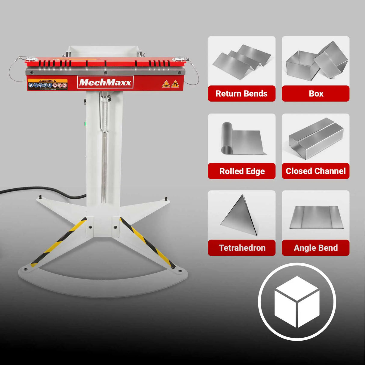 MechMaxx 24'' Industrial Magnetic Pan and BOX Heavy Duty Sheet Metal Brake 20 Gauge Capacity Shear Press Brake,  MSMB650E-R