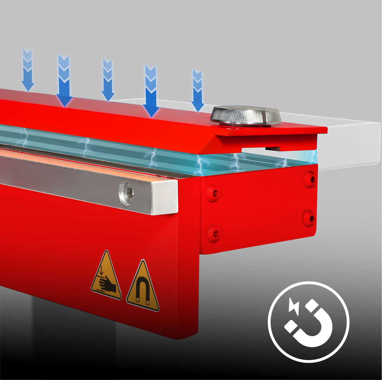 MechMaxx 24'' Industrial Magnetic Pan and BOX Heavy Duty Sheet Metal Brake 20 Gauge Capacity Shear Press Brake,  MSMB650E-R