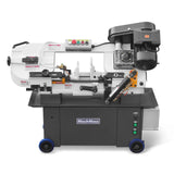 MechMaxx 7" x 12" Metal Band Saw, 1.5 HP 115V/230V Dual Voltage 4-Speed Horizontal Vertical Bandsaw with Hydraulic Downfeed, Coolant System & Adjustable Angle Cutting for Steel, Aluminum, Pipe & Structural Metal BS-712N