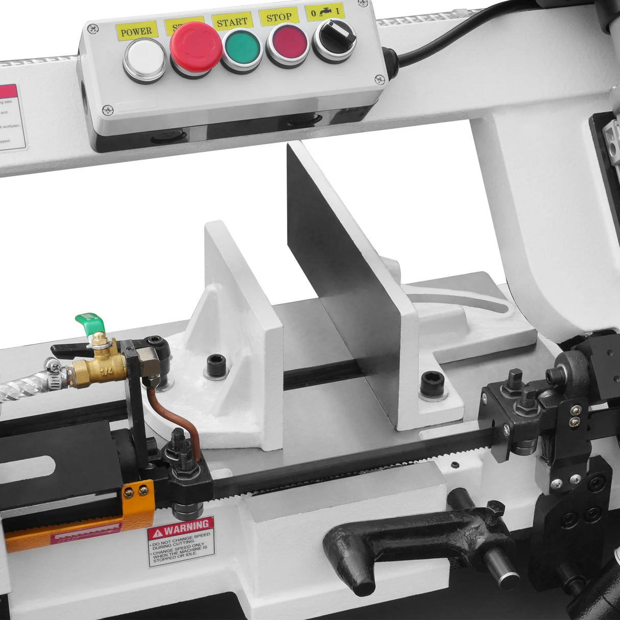 MechMaxx 7" x 12" Metal Band Saw, 1.5 HP 115V/230V Dual Voltage 4-Speed Horizontal Vertical Bandsaw with Hydraulic Downfeed, Coolant System & Adjustable Angle Cutting for Steel, Aluminum, Pipe & Structural Metal BS-712N