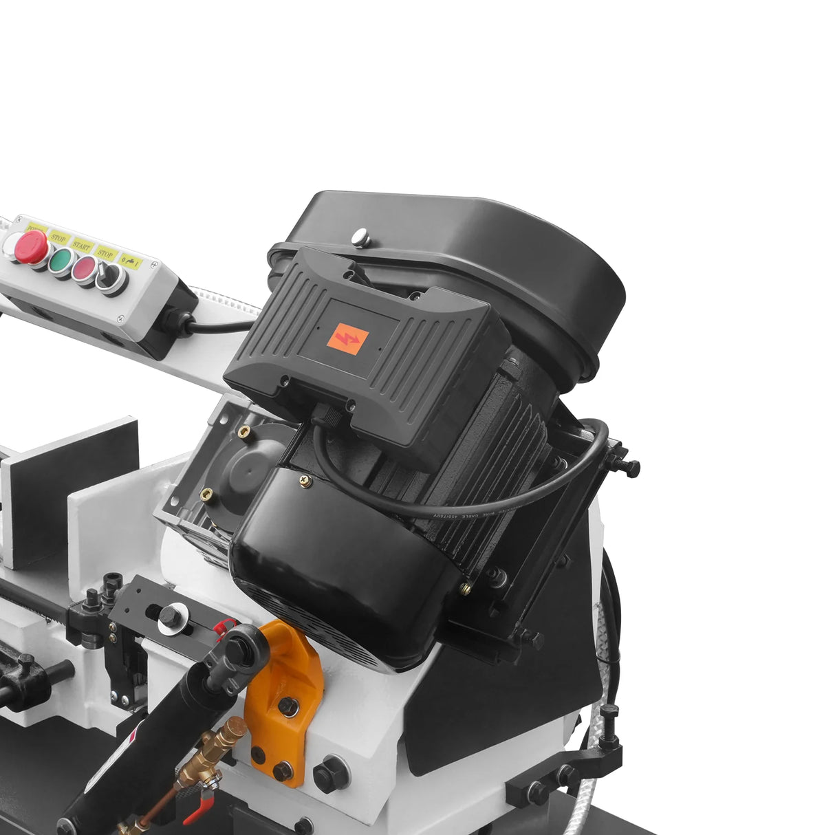 MechMaxx 7" x 12" Metal Band Saw, 1.5 HP 115V/230V Dual Voltage 4-Speed Horizontal Vertical Bandsaw with Hydraulic Downfeed, Coolant System & Adjustable Angle Cutting for Steel, Aluminum, Pipe & Structural Metal BS-712N