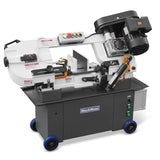 MechMaxx 7" x 12" Metal Band Saw, 1.5 HP 115V/230V Dual Voltage 4-Speed Horizontal Vertical Bandsaw with Hydraulic Downfeed, Coolant System & Adjustable Angle Cutting for Steel, Aluminum, Pipe & Structural Metal BS-712N