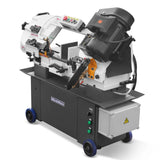 MechMaxx 7" x 12" Metal Band Saw, 1.5 HP 115V/230V Dual Voltage 4-Speed Horizontal Vertical Bandsaw with Hydraulic Downfeed, Coolant System & Adjustable Angle Cutting for Steel, Aluminum, Pipe & Structural Metal BS-712N