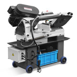 MechMaxx 7" x 12" Metal Band Saw, 1.5 HP 115V/230V Dual Voltage 4-Speed Horizontal Vertical Bandsaw with Hydraulic Downfeed, Coolant System & Adjustable Angle Cutting for Steel, Aluminum, Pipe & Structural Metal BS-712N